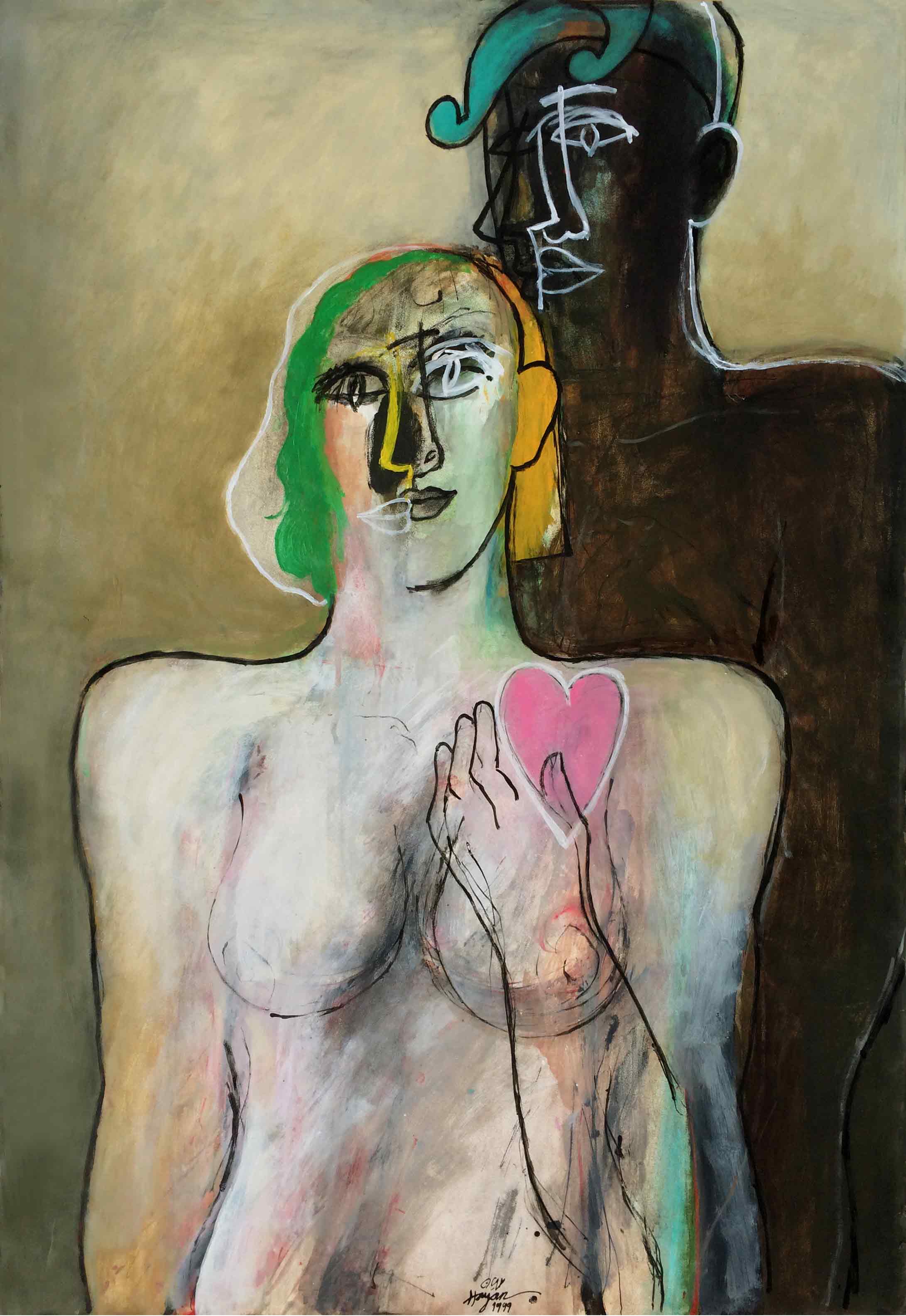Clown With Woman in Love