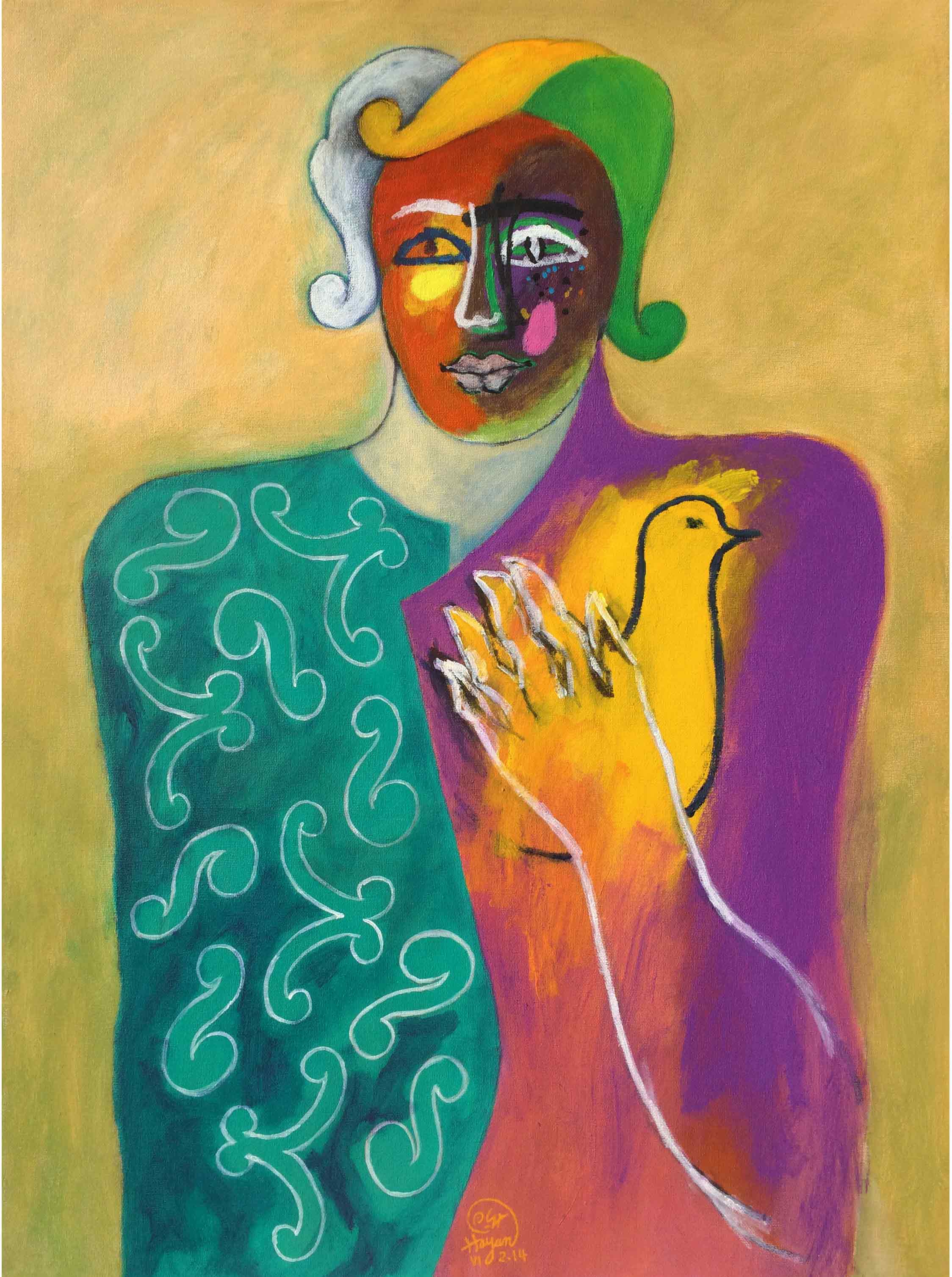 Acrobat Dressed as Prince with A Dove