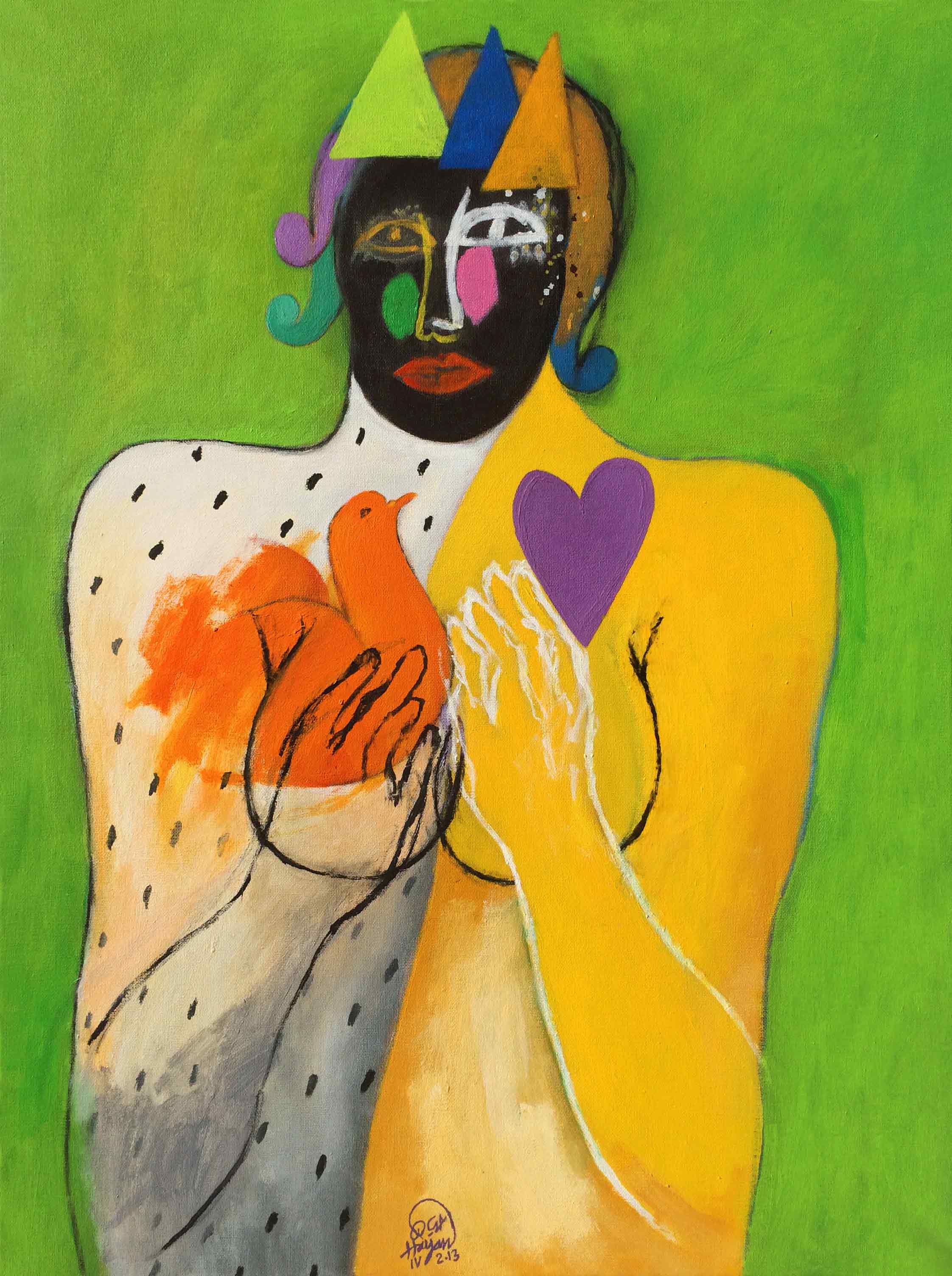 Clown with Dove